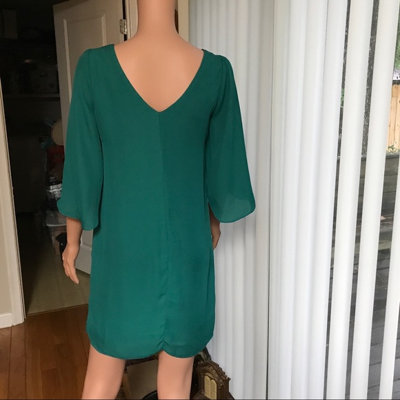 Host Pick 🎉🎉 Radiant Charlotte Russe Chiffon Green Dress - Picture 3 of 6